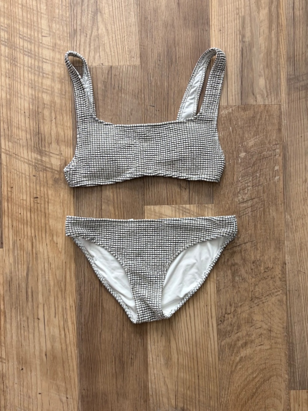 Aerie Black and White Grid Bikini Set